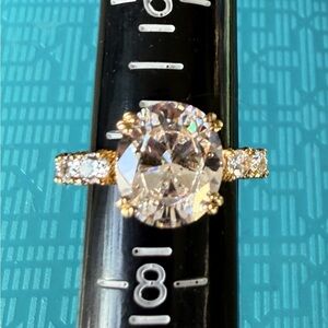 Vintage Judith Ripka Oval Cut Diamonique Engagement Ring (RARE)